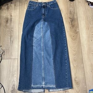 Rentrayage Reweave Denim Maxi Skirt Blue Size XS NEW